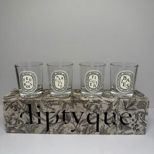 Diptyque Set of 4 Votive Candles 35g Each Feu de Bois Baies Figuier Narguile